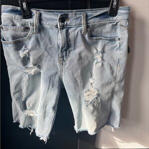 Aeropostale Light Blue Ripped Jean Shorts